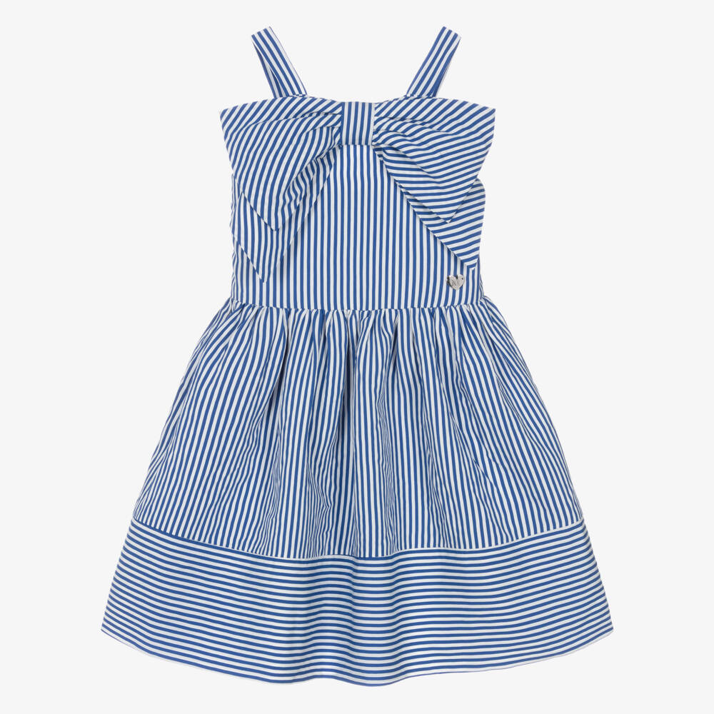 Monnalisa-Платье в синие полоски для девочек | Childrensalon Outlet