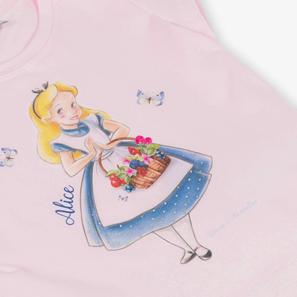 Monnalisa-Girls Blush Disney Cotton Tee | Childrensalon Outlet