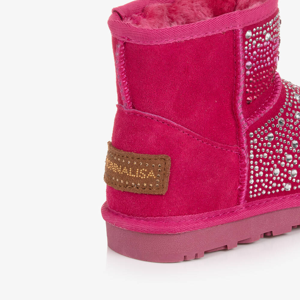 Girls pink suede boots online