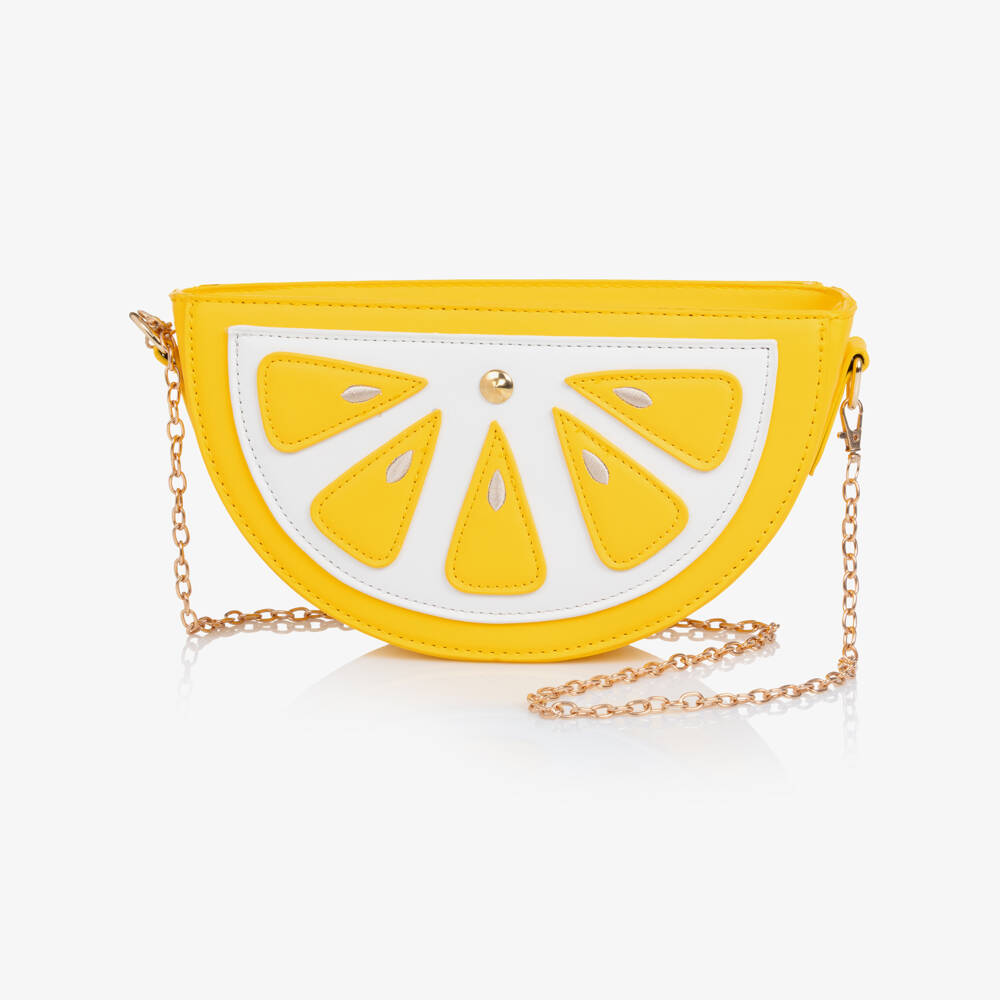 Monnalisa-Girls Bright Yellow Lemon Handbag (23cm) | Childrensalon Outlet