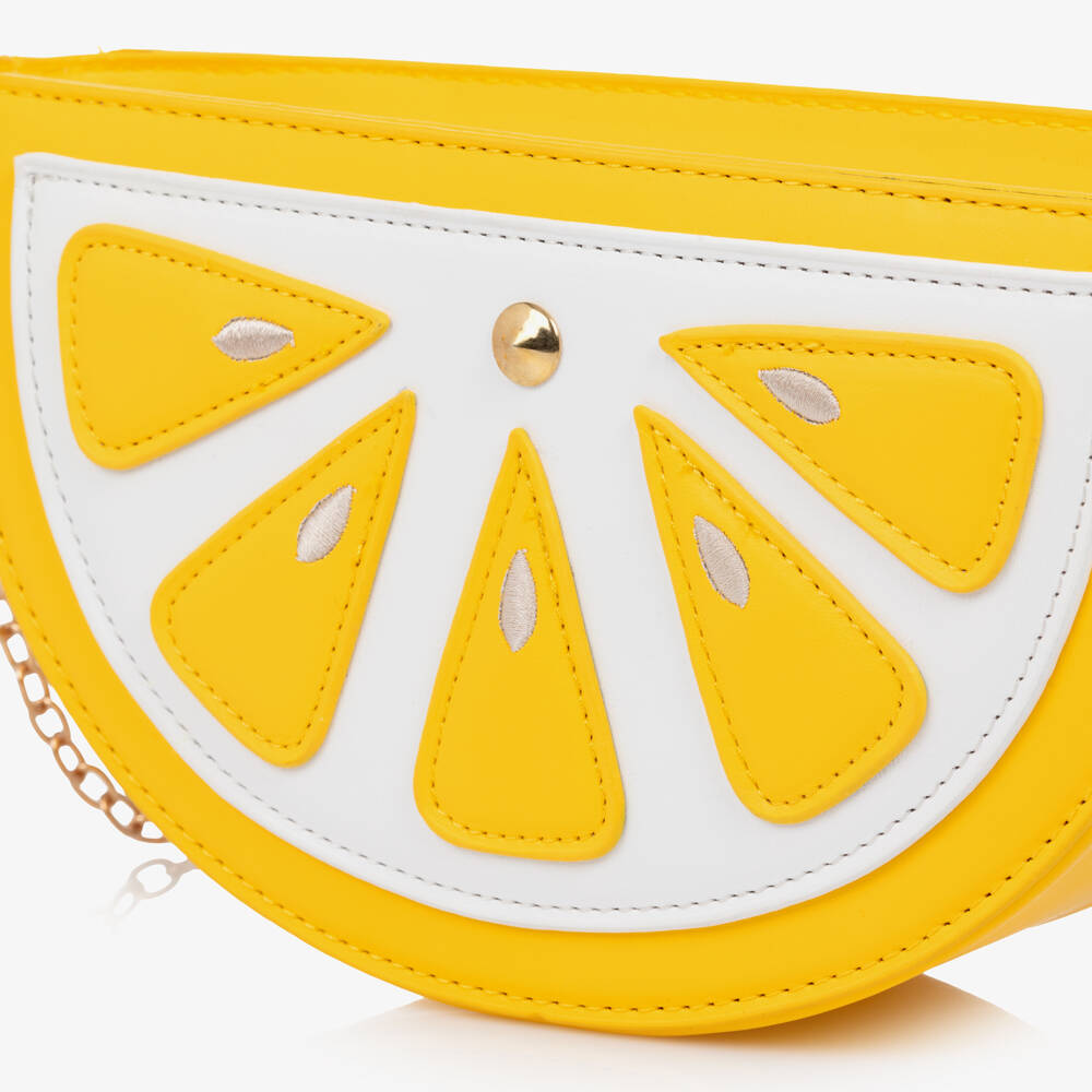 Monnalisa-Girls Bright Yellow Lemon Handbag (23cm) | Childrensalon Outlet