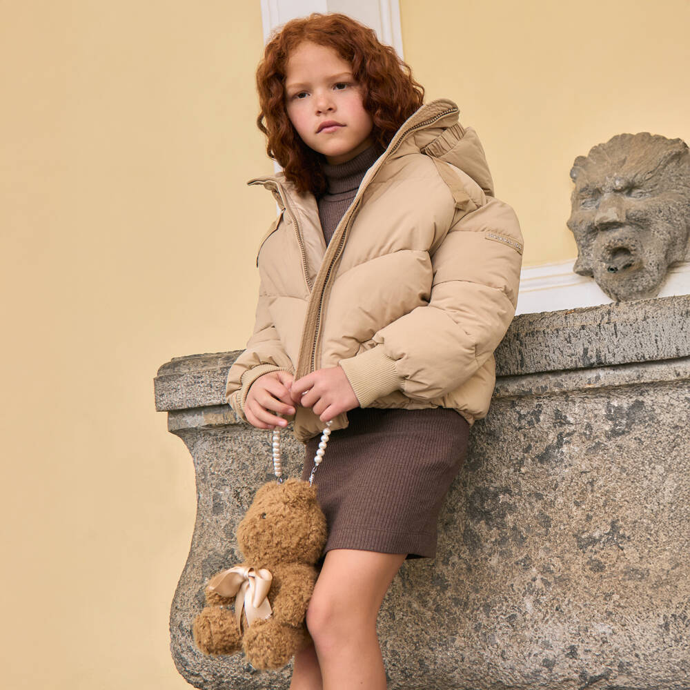 Monnalisa-Girls Brown Teddy Bear Handbag (22cm) | Childrensalon Outlet