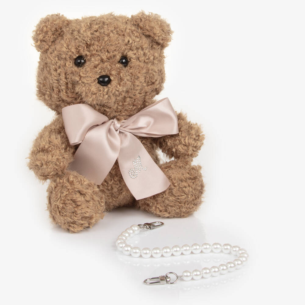 Monnalisa-Girls Brown Teddy Bear Handbag (22cm) | Childrensalon Outlet