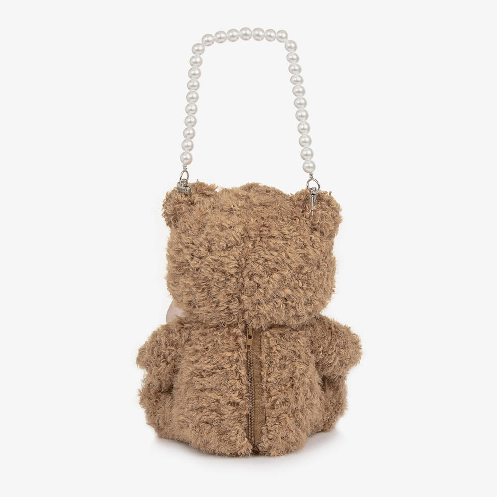 Monnalisa-Girls Brown Teddy Bear Handbag (22cm) | Childrensalon Outlet