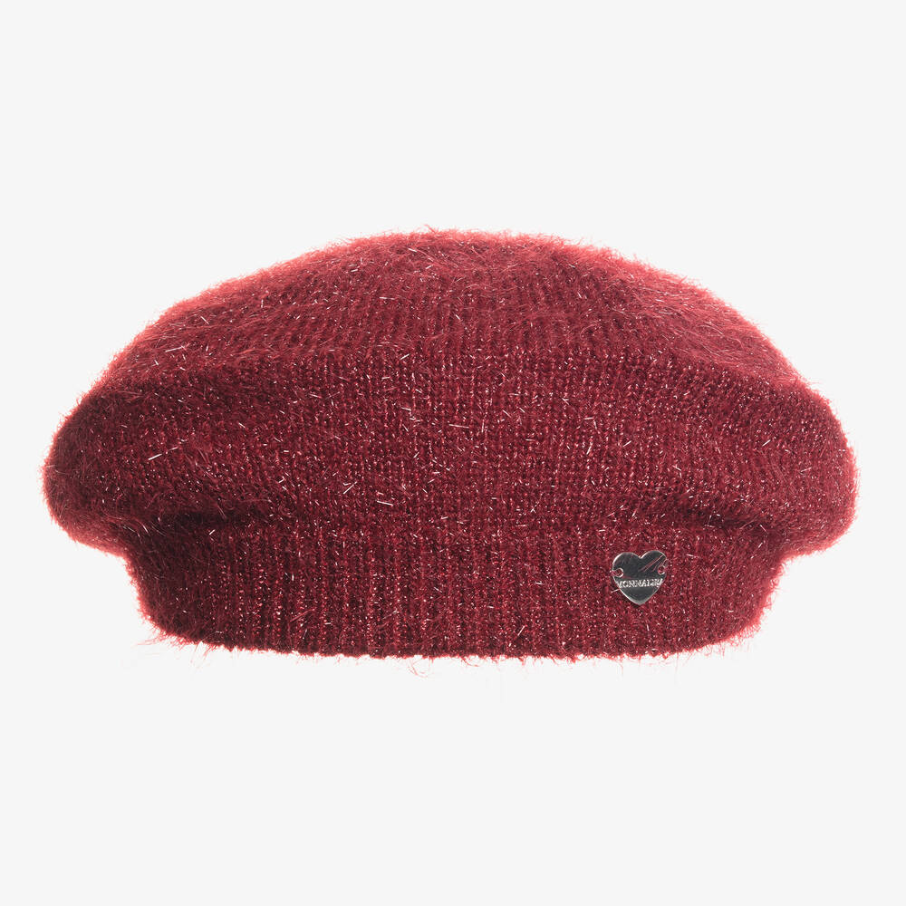 Monnalisa Chic - Béret bordeaux en maille Fille | Childrensalon