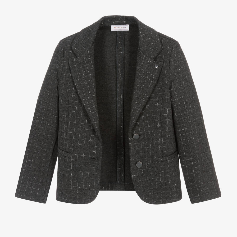 موناليزا-بليزر ميلانو جيرسي لون رمادي للبنات | Childrensalon Outlet