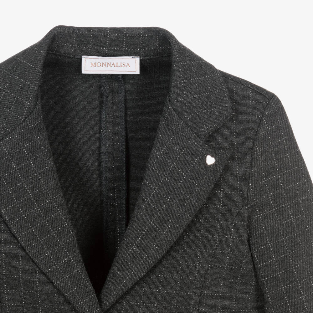 موناليزا-بليزر ميلانو جيرسي لون رمادي للبنات | Childrensalon Outlet