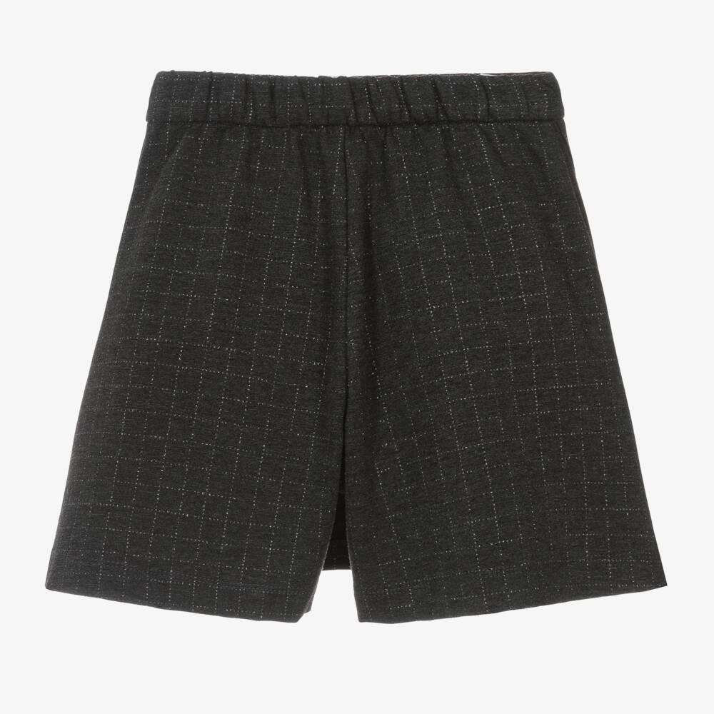 Monnalisa-Girls Charcoal Patterned Milano Skort | Childrensalon Outlet