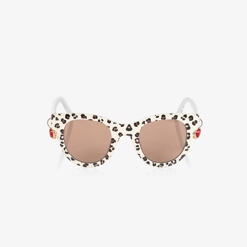 Monnalisa-Girls Chic Ivory Cat-Eye Shades | Childrensalon Outlet