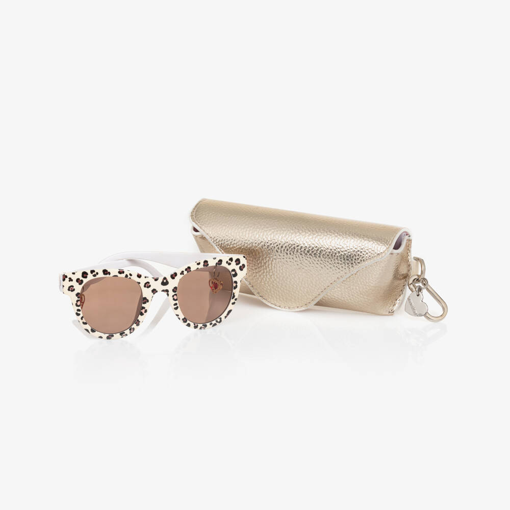 Monnalisa-Girls Chic Ivory Cat-Eye Shades | Childrensalon Outlet