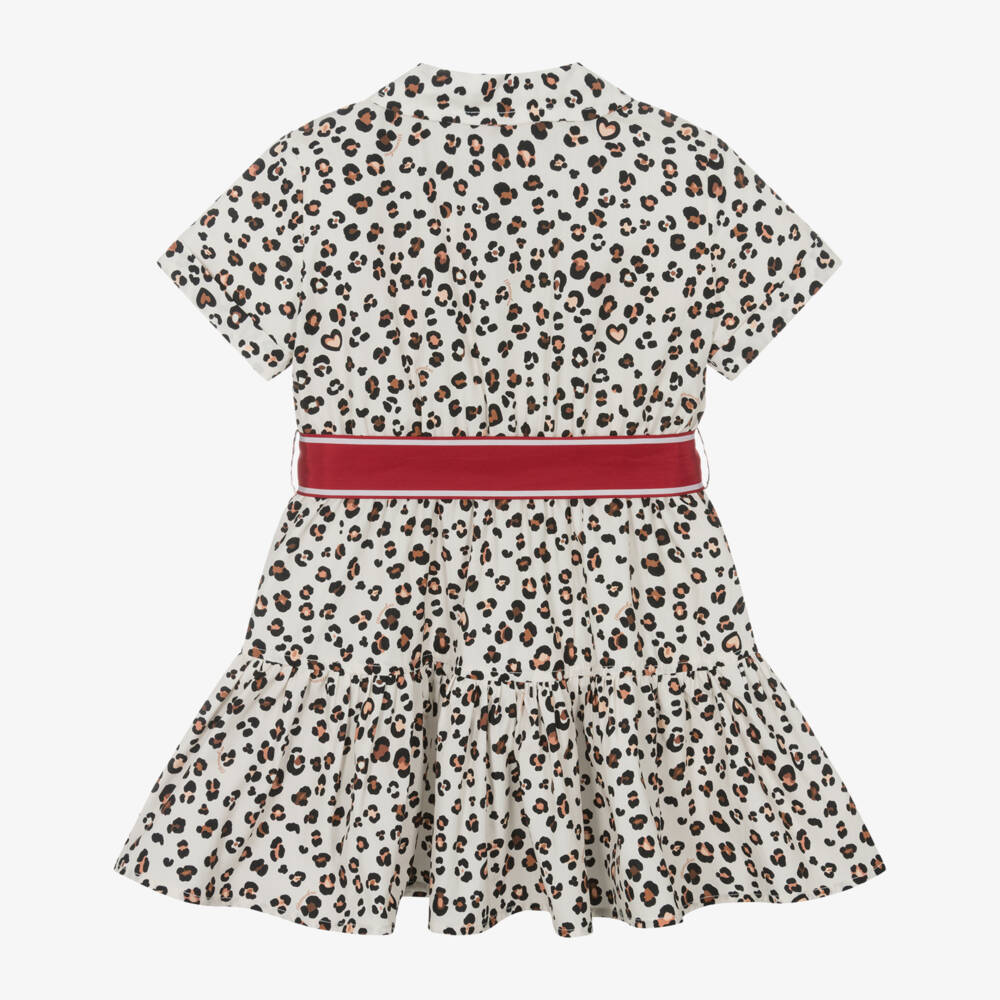 Monnalisa-Girls Classic Ivory Leopard Dress | Childrensalon Outlet