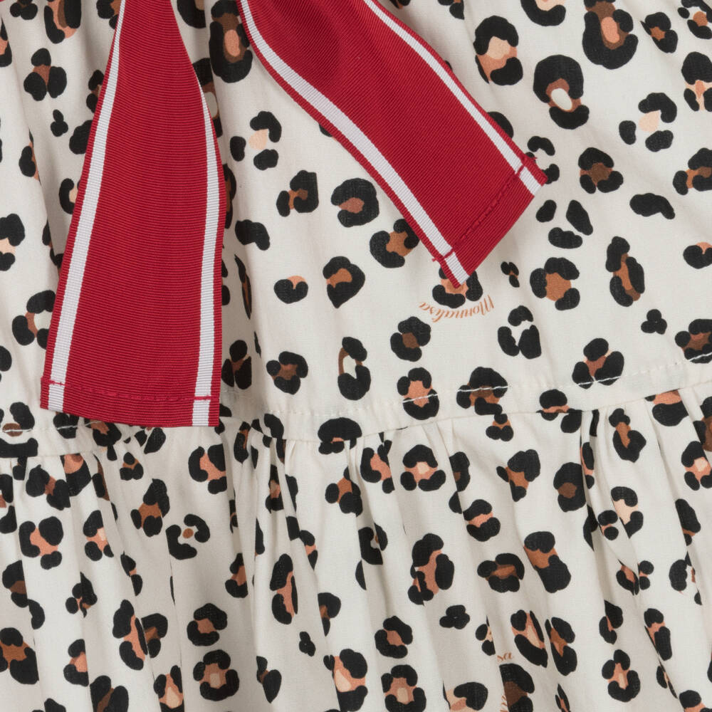 Monnalisa-Girls Classic Ivory Leopard Dress | Childrensalon Outlet
