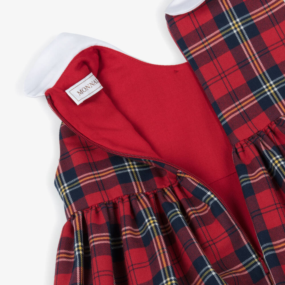 Monnalisa-Классическое красное платье в клетку для девочек | Childrensalon Outlet