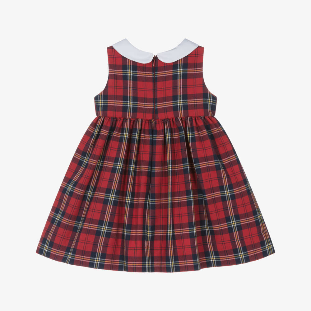 Monnalisa-Классическое красное платье в клетку для девочек | Childrensalon Outlet