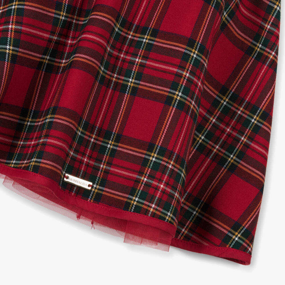 Monnalisa-Классическое красное платье в клетку для девочек | Childrensalon Outlet