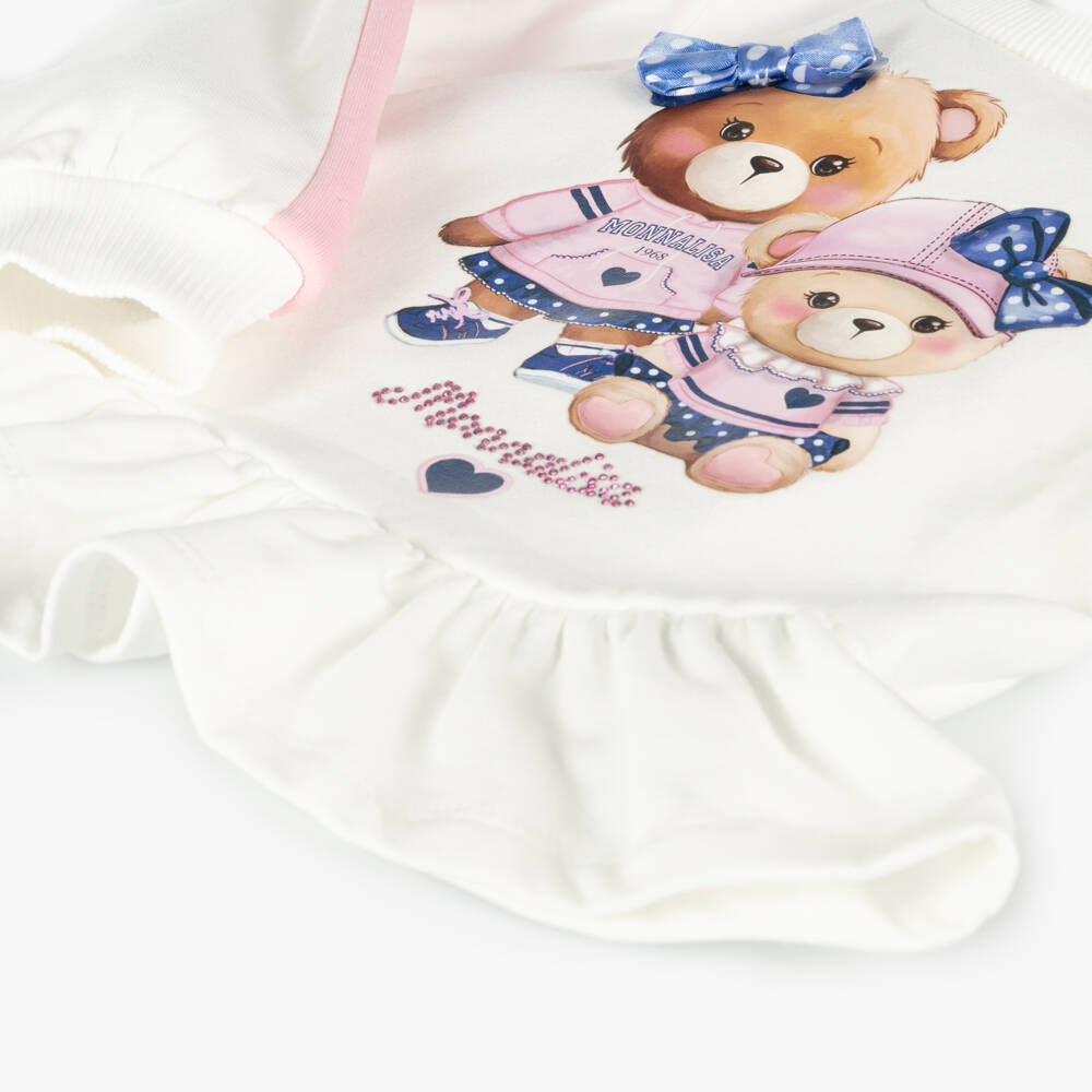 Monnalisa-Girls Cotton Bear Print Tracksuit | Childrensalon Outlet