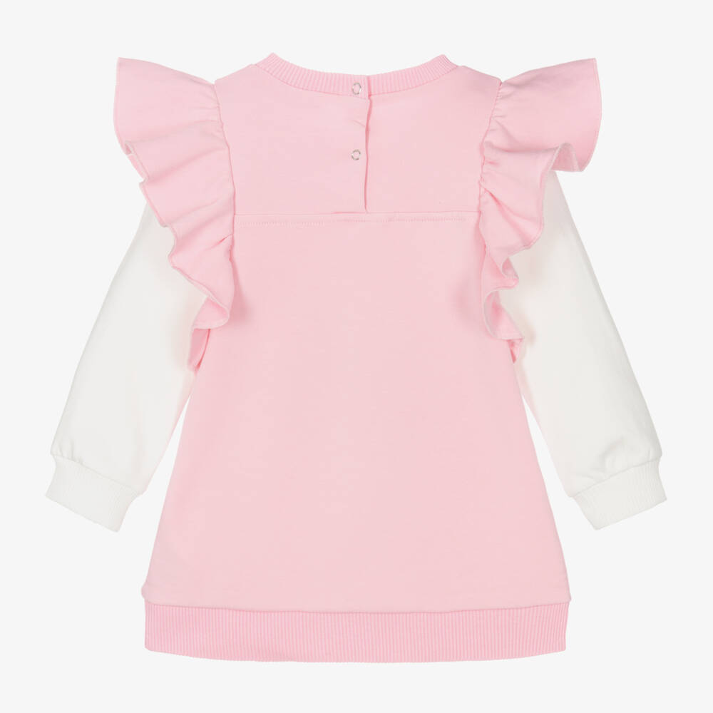 Monnalisa-فستان سويتشيرت قطن لون زهري | Childrensalon Outlet