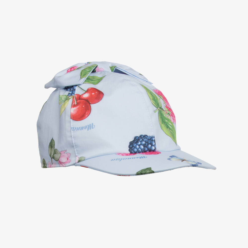 Monnalisa-Кепка из хлопка с фруктовым и цветочным узором для девочек | Childrensalon Outlet