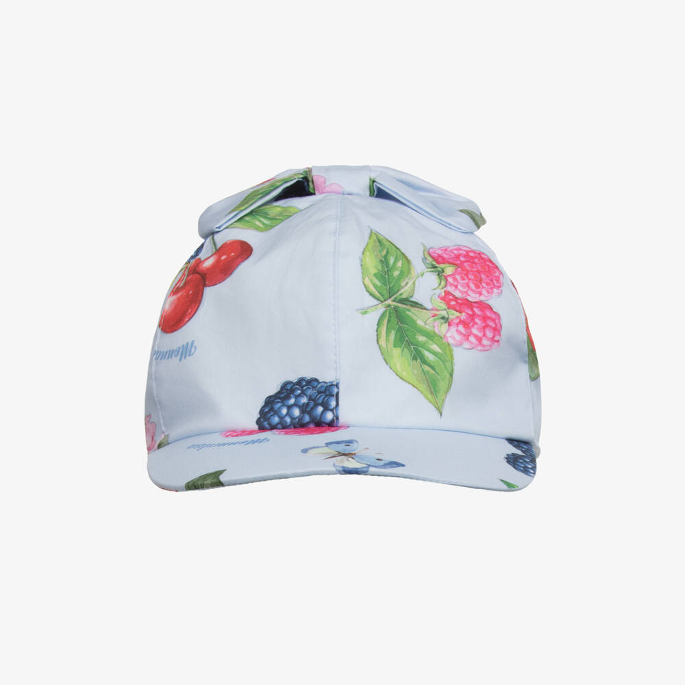 Monnalisa-Girls Cotton Cap with Fruit & Floral Design | Childrensalon Outlet