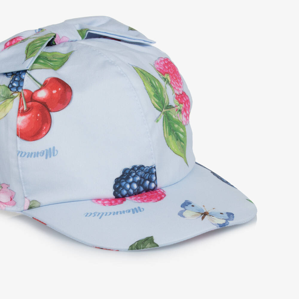 Monnalisa-Кепка из хлопка с фруктовым и цветочным узором для девочек | Childrensalon Outlet