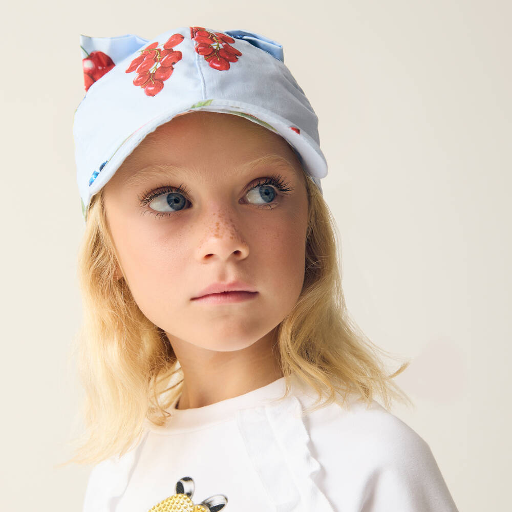 Monnalisa-Кепка из хлопка с фруктовым и цветочным узором для девочек | Childrensalon Outlet