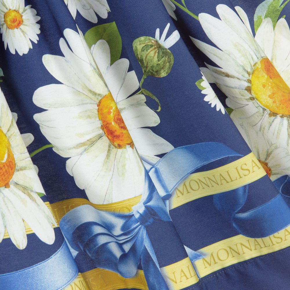 Monnalisa Girls Cotton Daisies Dress Childrensalon Outlet