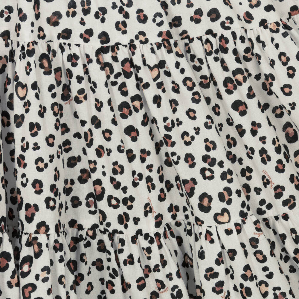 Monnalisa-Girls Cotton Dress in Leopard Beige | Childrensalon Outlet