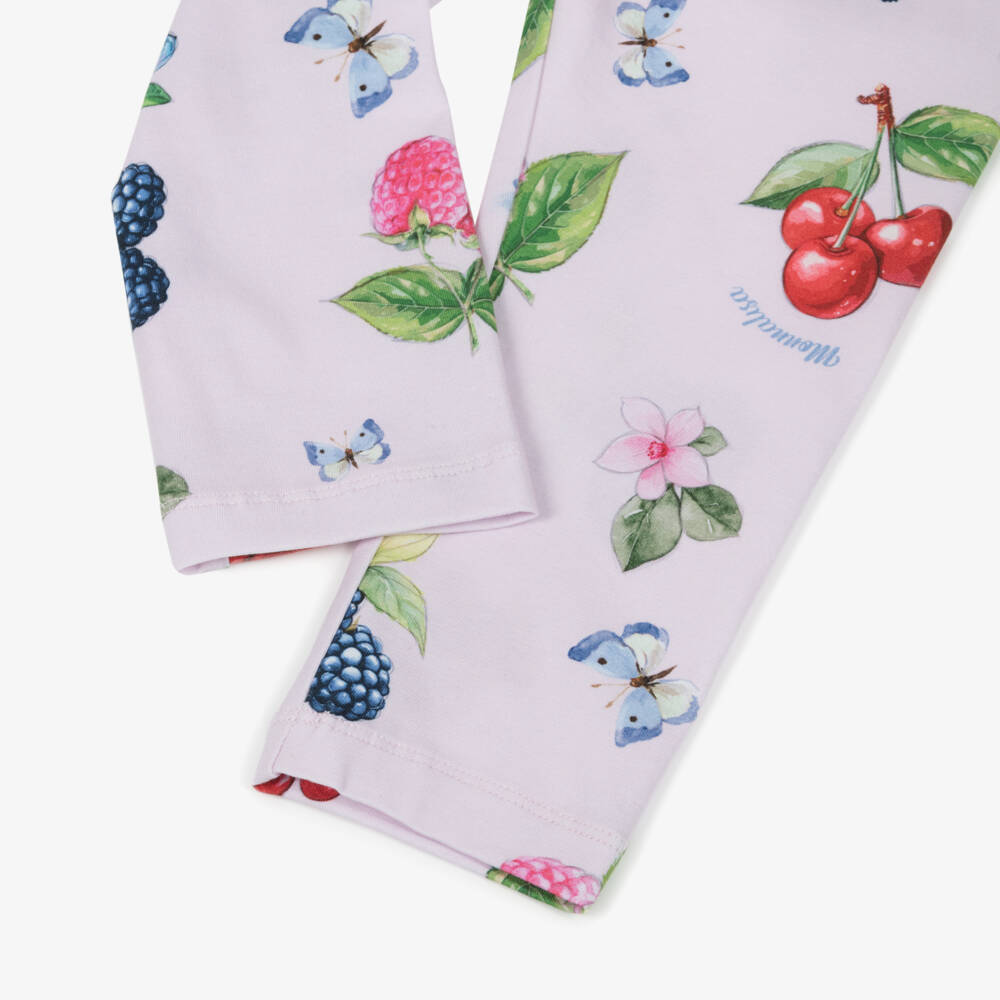 Monnalisa-Girls Cotton Floral & Fruit Tights | Childrensalon Outlet