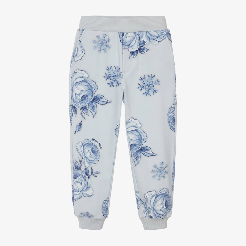 Monnalisa-Girls Cotton Joggers with Floral Pattern | Childrensalon Outlet