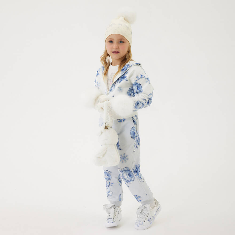 Monnalisa-بنطلون رياضي قطن لون أزرق للبنات | Childrensalon Outlet