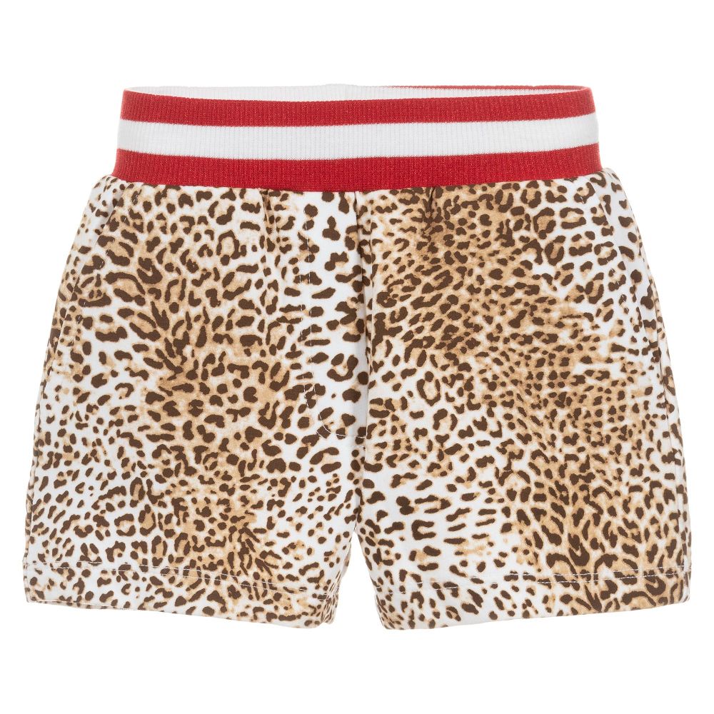 Monnalisa - Girls Cotton Leopard Shorts | Childrensalon