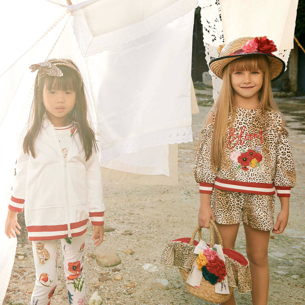 Monnalisa-Girls Cotton Leopard Shorts | Childrensalon Outlet