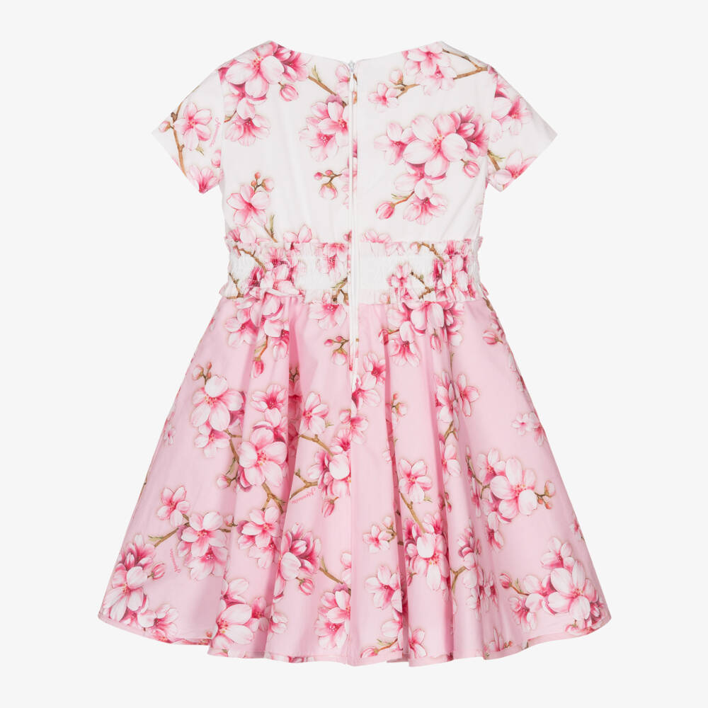 Monnalisa-فستان زهري فاخر للبنات من القطن | Childrensalon Outlet