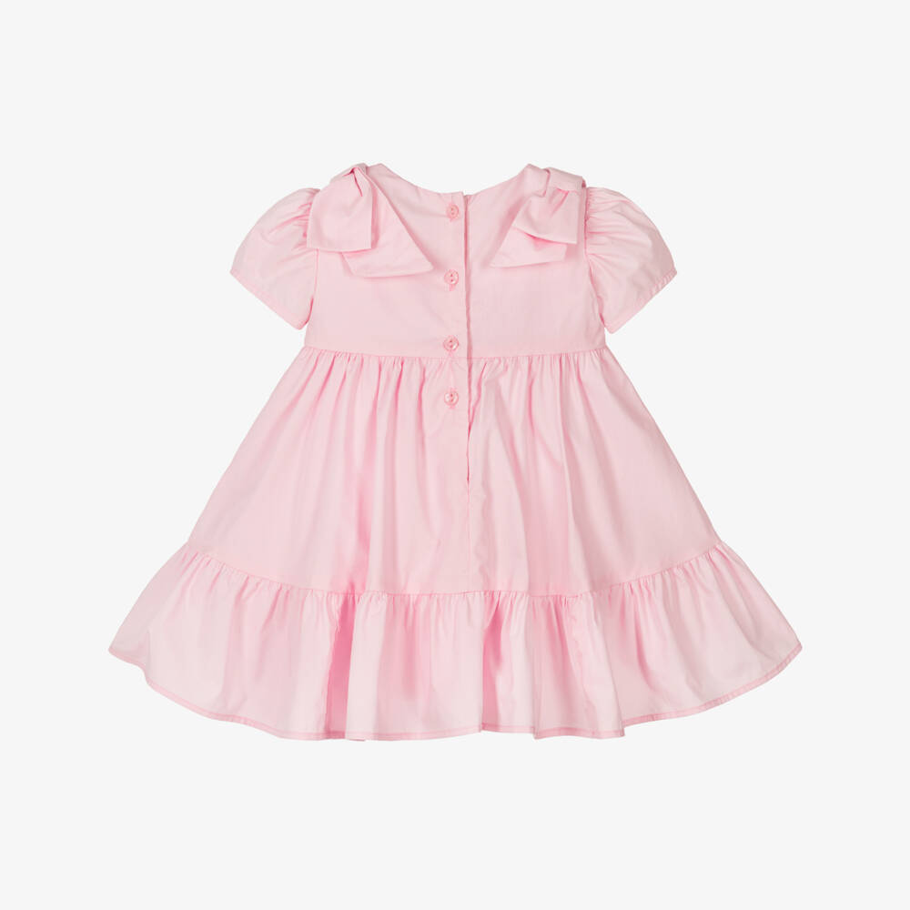 Monnalisa-Girls Cotton Poplin Bow Frock | Childrensalon Outlet