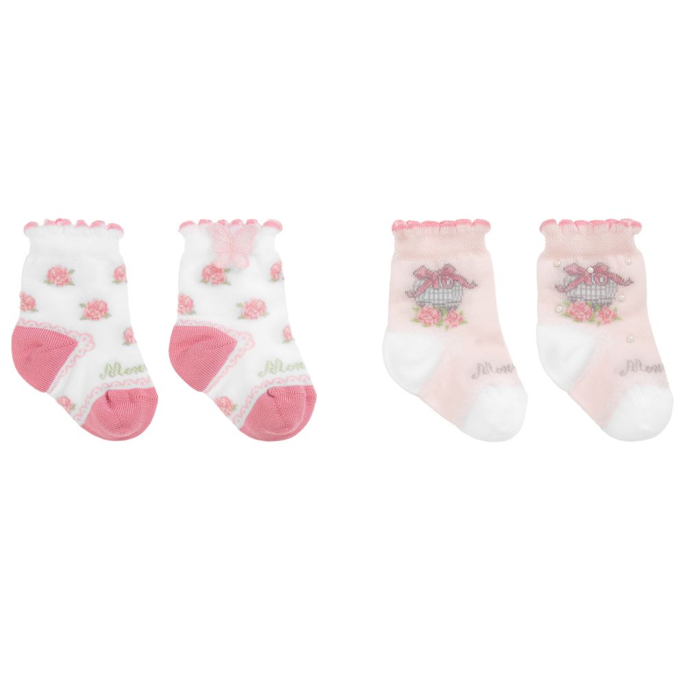Monnalisa Bebé - Girls Cotton Socks (2 Pack) | Childrensalon