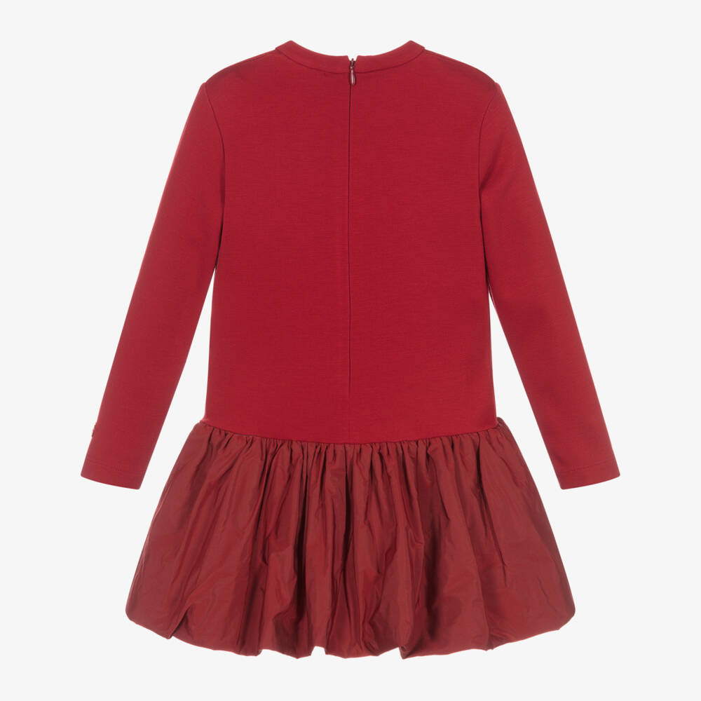 Monnalisa-Girls Crimson Jersey Frock | Childrensalon Outlet
