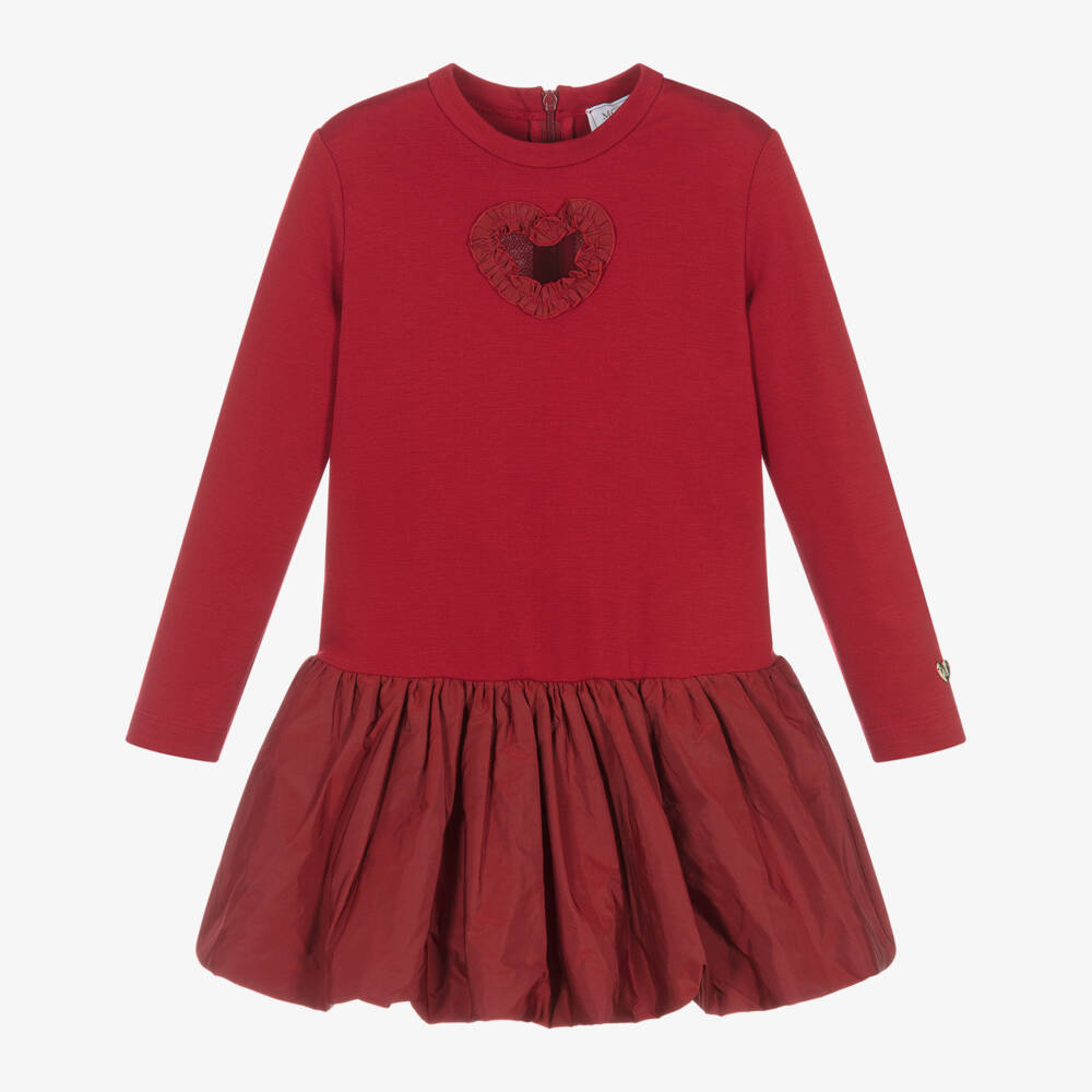Monnalisa-Girls Crimson Jersey Frock | Childrensalon Outlet