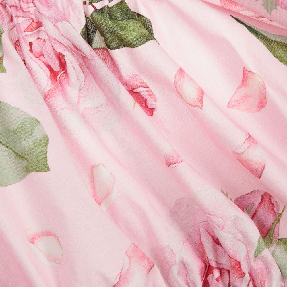 Monnalisa Chic-Girls Cropped Cotton Rose Top  | Childrensalon Outlet