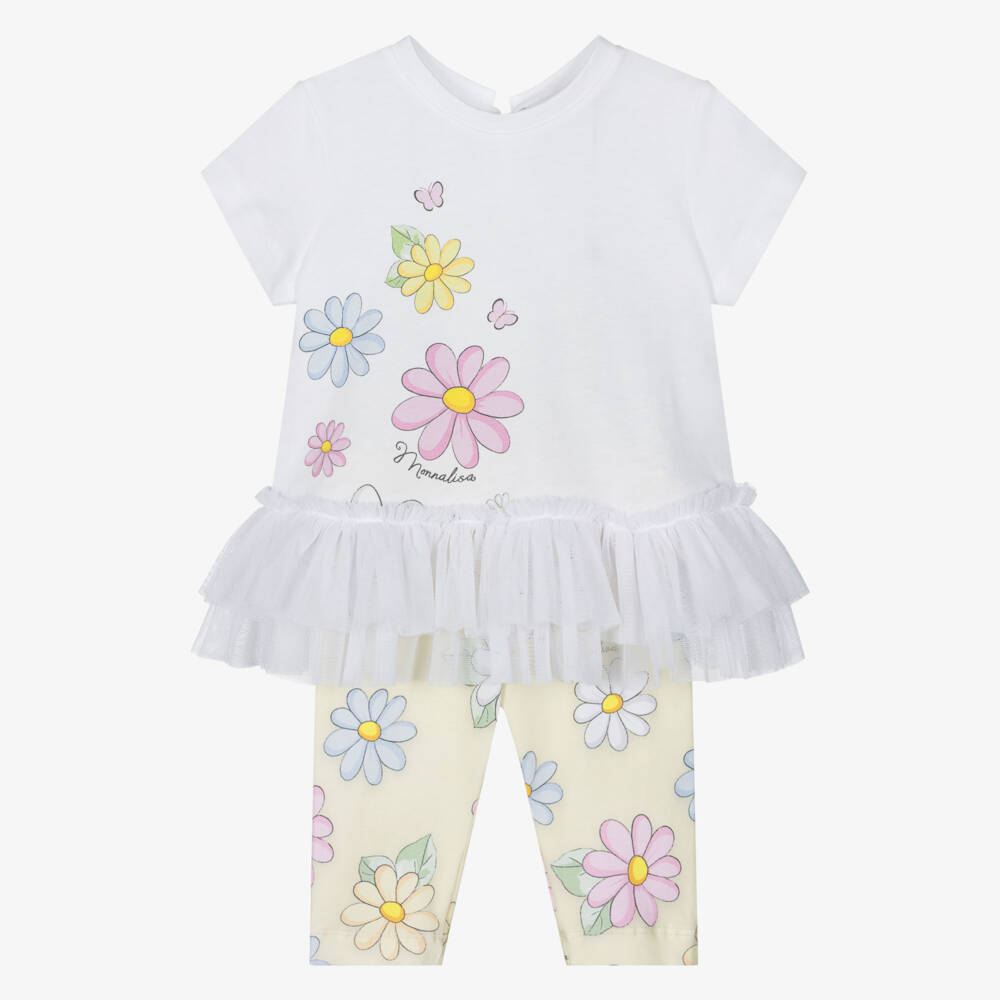 Monnalisa-Girls Daisy Delight Leggings Ensemble | Childrensalon Outlet