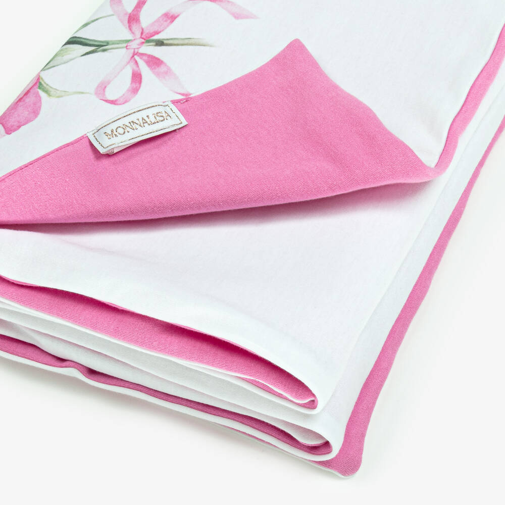 Monnalisa-Girls Delicate Floral Cotton Coverlet | Childrensalon Outlet