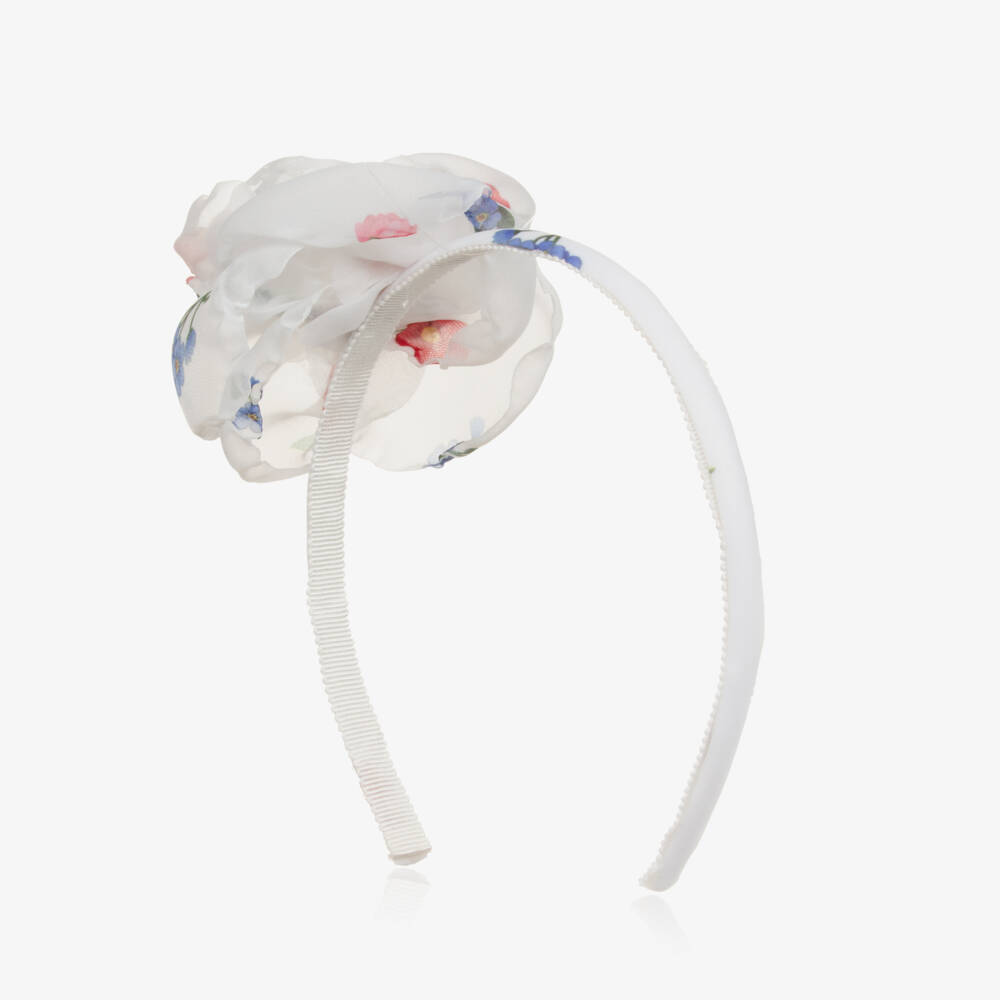 Monnalisa-Girls Delicate White Blossom Band | Childrensalon Outlet