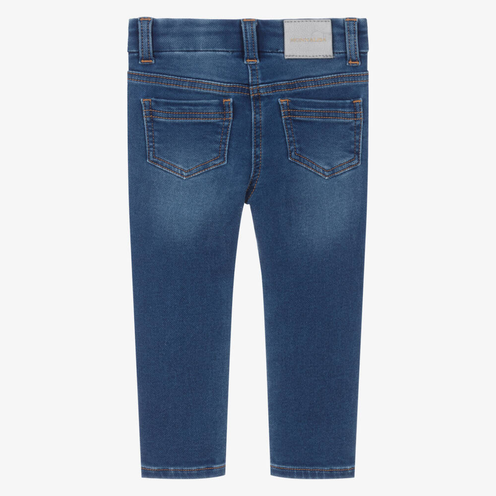 Monnalisa-Джинсы для девочек с блестящими бантиками | Childrensalon Outlet