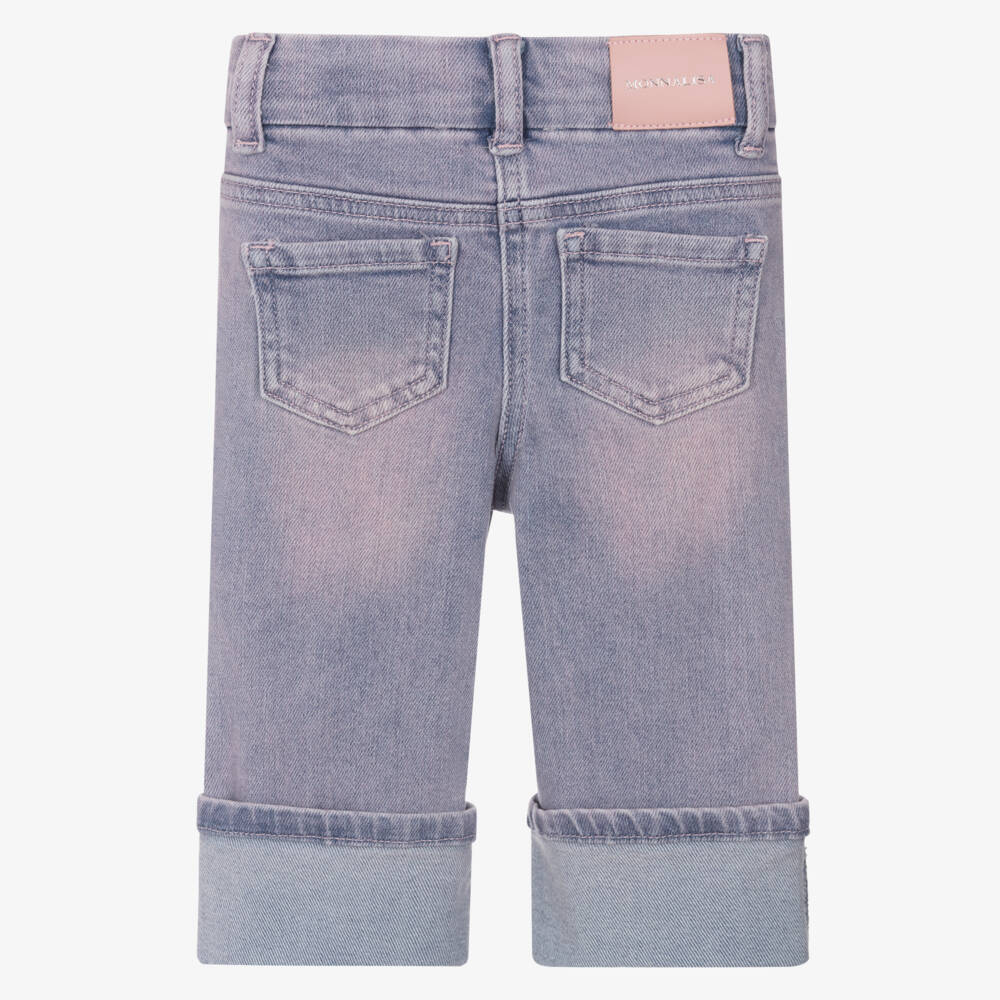 Monnalisa-Girls Denim with Floral Accents | Childrensalon Outlet