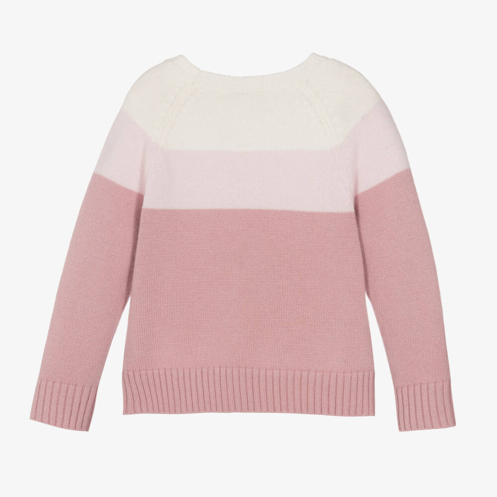 Monnalisa-Girls Dusky Pink Wool Sweater | Childrensalon Outlet