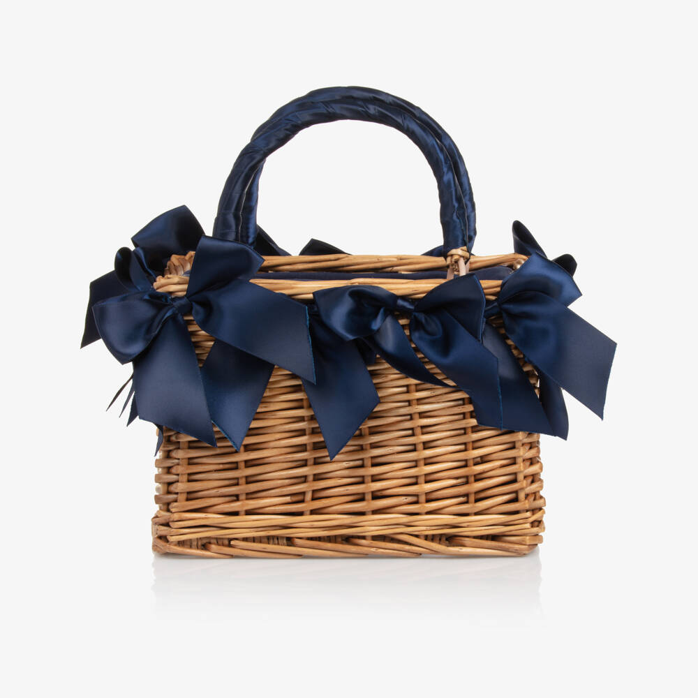 Monnalisa-Girls Elegant Blue Ribbon Handbag | Childrensalon Outlet