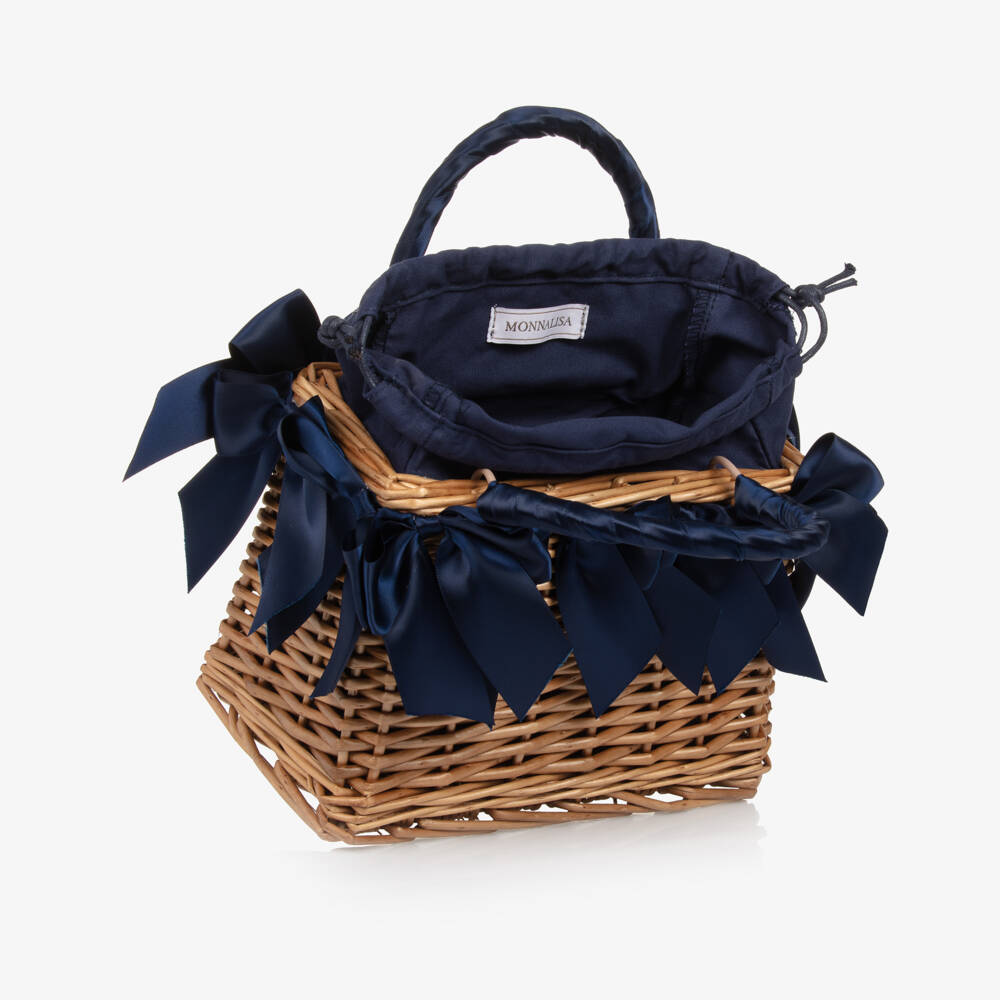 Monnalisa-Girls Elegant Blue Ribbon Handbag | Childrensalon Outlet