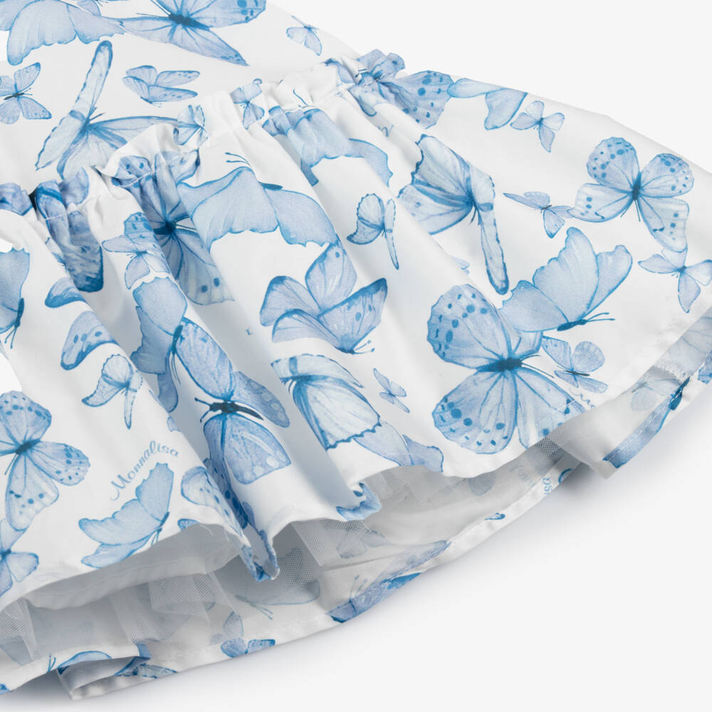 Monnalisa-Girls Elegant Cotton Butterfly Ensemble | Childrensalon Outlet