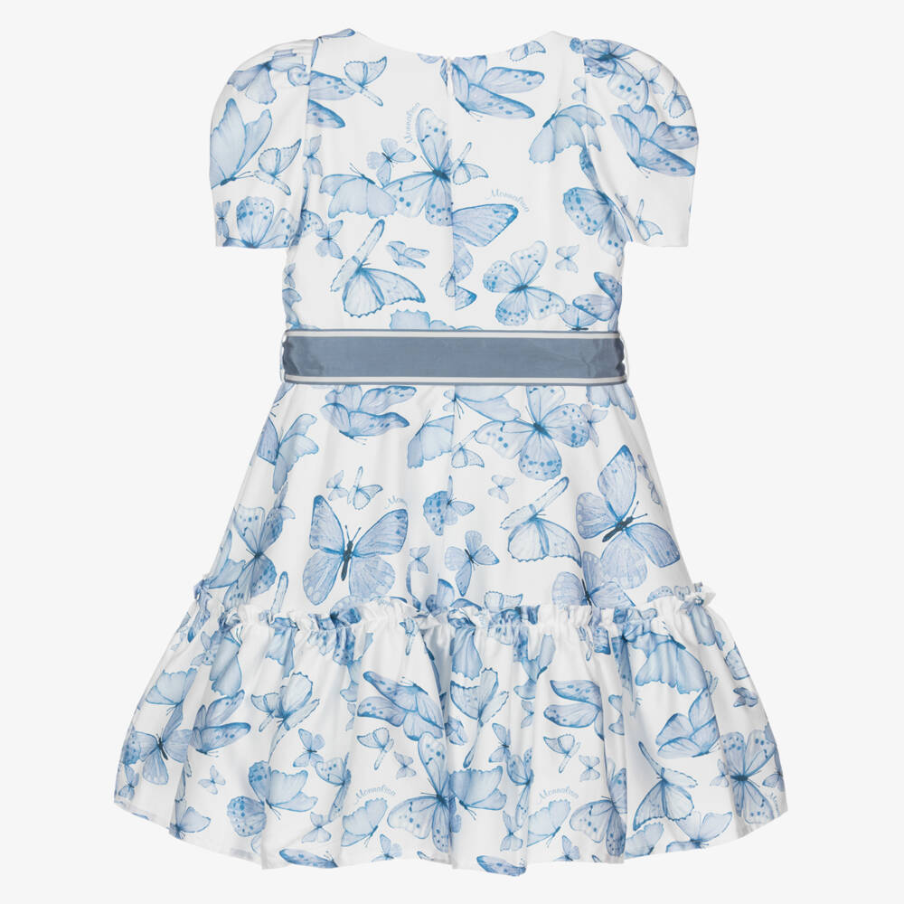 Monnalisa-Girls Elegant Cotton Butterfly Ensemble | Childrensalon Outlet