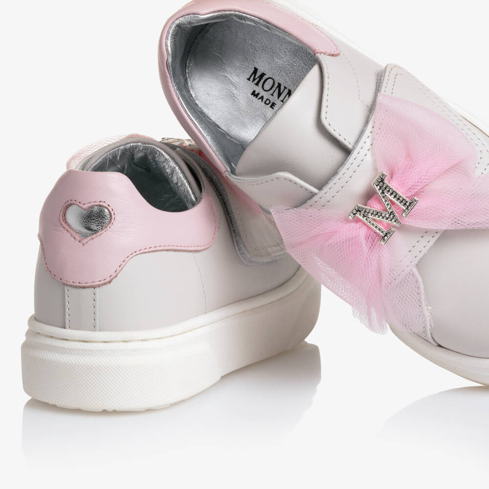 Monnalisa-حذاء رياضي رمادي أنيق للبنات مع فيونكة | Childrensalon Outlet