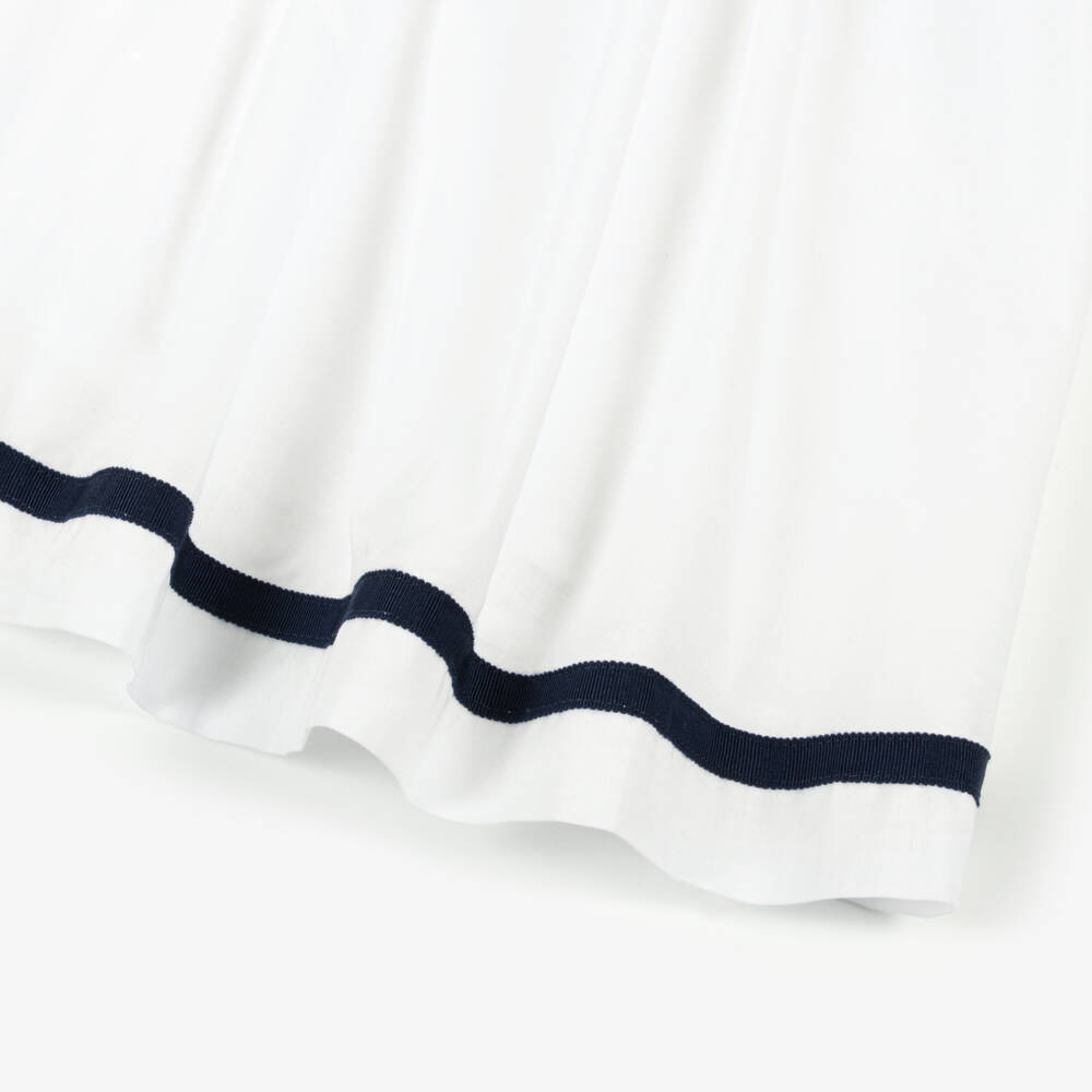 Monnalisa-Girls Elegant Off-Shoulder White Dress | Childrensalon Outlet